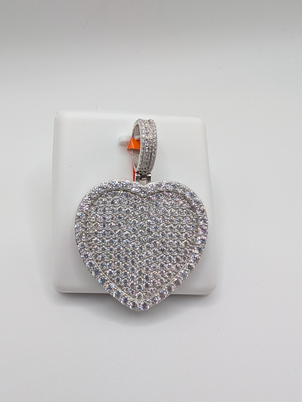 NWT 4.00 CTW Moissanite Heart Pendant 925 Sterling Silver Iced Out
